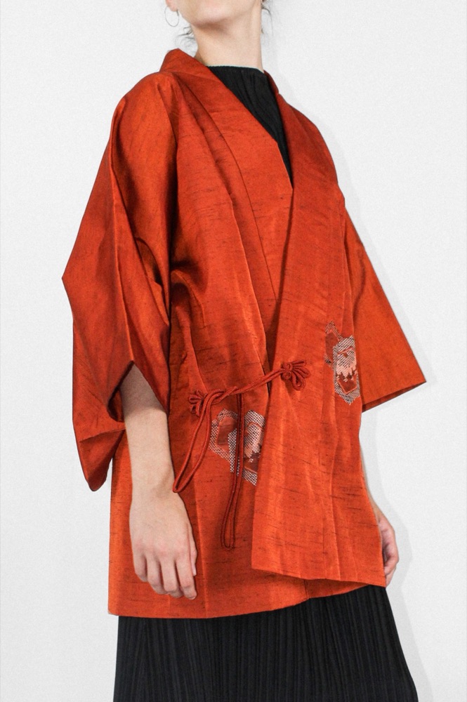 Haori layered with silk